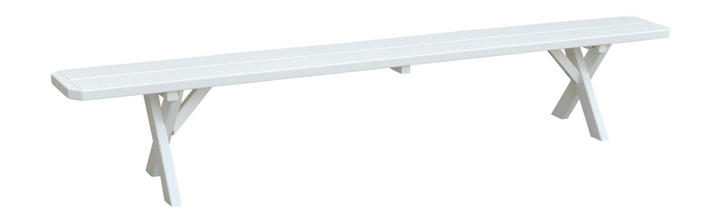 A&L Furniture Co. Yellow Pine 95"  Crossleg Bench Only - LEAD TIME TO SHIP 10 BUSINESS DAYS