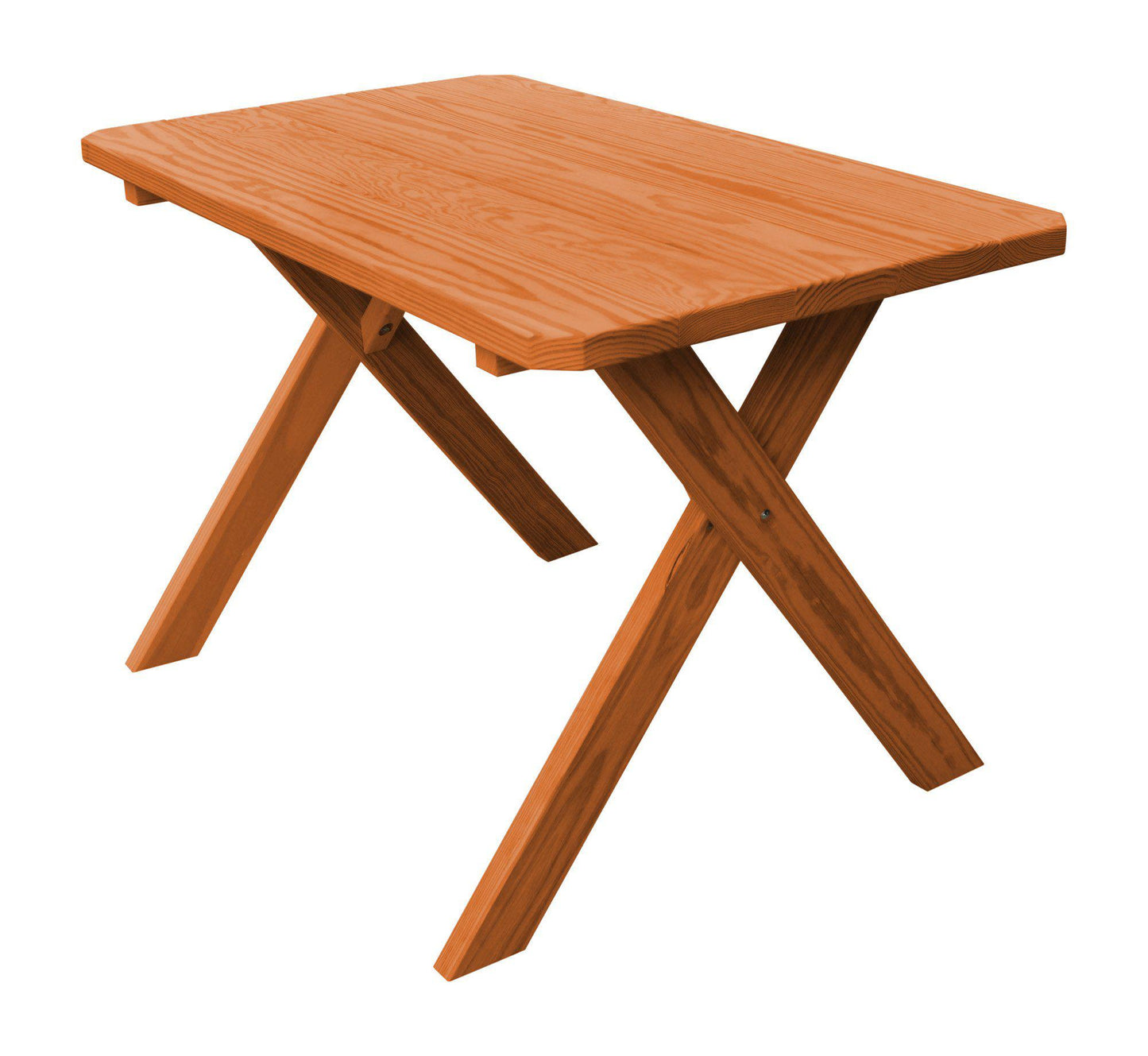 A&L Furniture Co. Yellow Pines 44" Cross-leg Table Only - Specify for Free 2" Umbrella Hole - LEAD TIME TO SHIP 10 BUSINESS DAYS