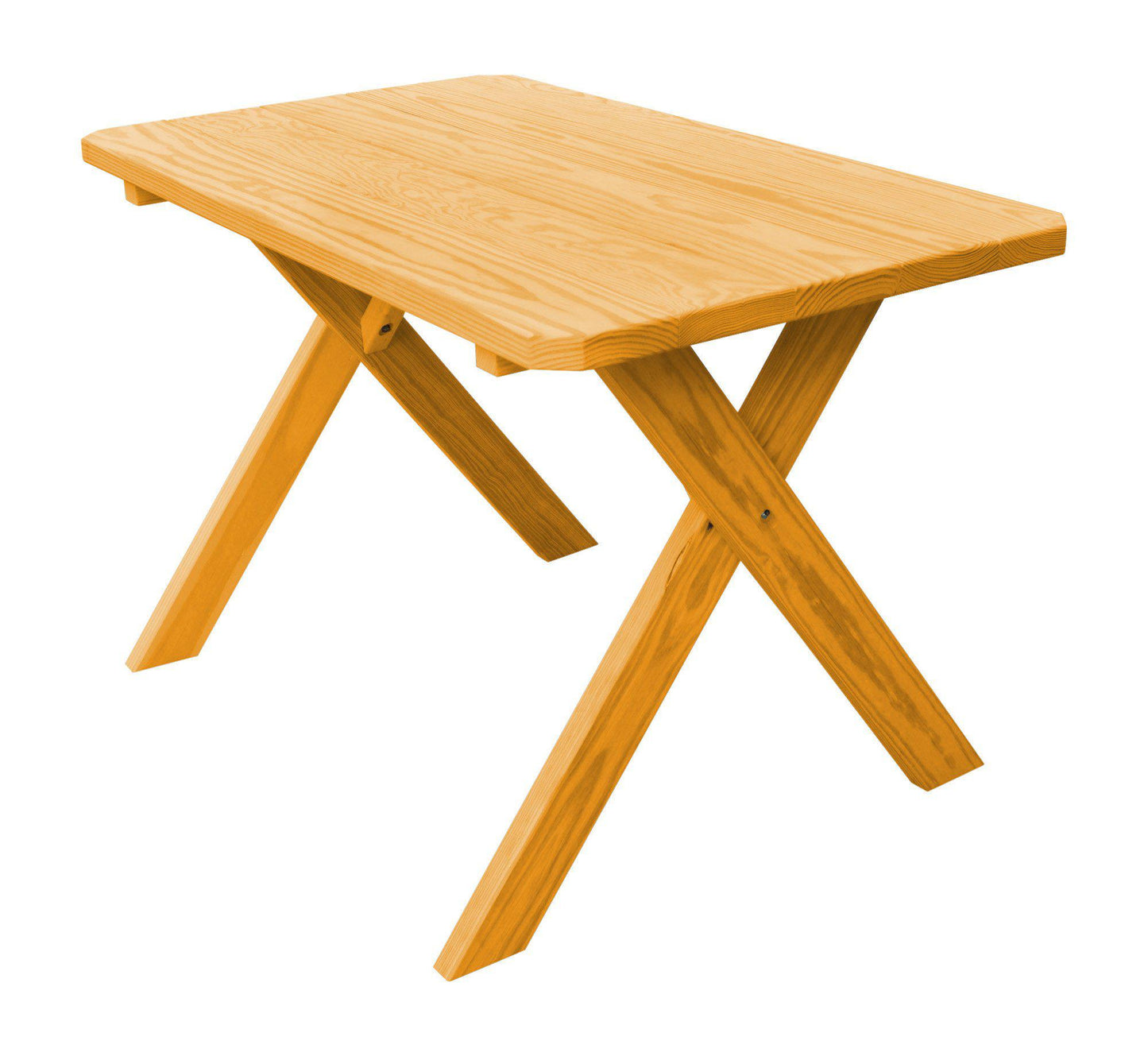 A&L Furniture Co. Yellow Pines 44" Cross-leg Table Only - Specify for Free 2" Umbrella Hole - LEAD TIME TO SHIP 10 BUSINESS DAYS