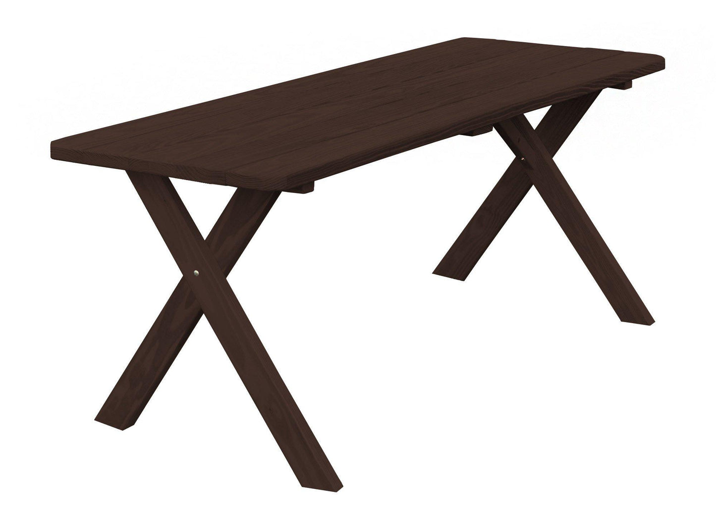 A&L Furniture Co. Yellow Pine 70" Cross-leg Table Only - Specify for Free 2" Umbrella Hole - LEAD TIME TO SHIP 10 BUSINESS DAYS