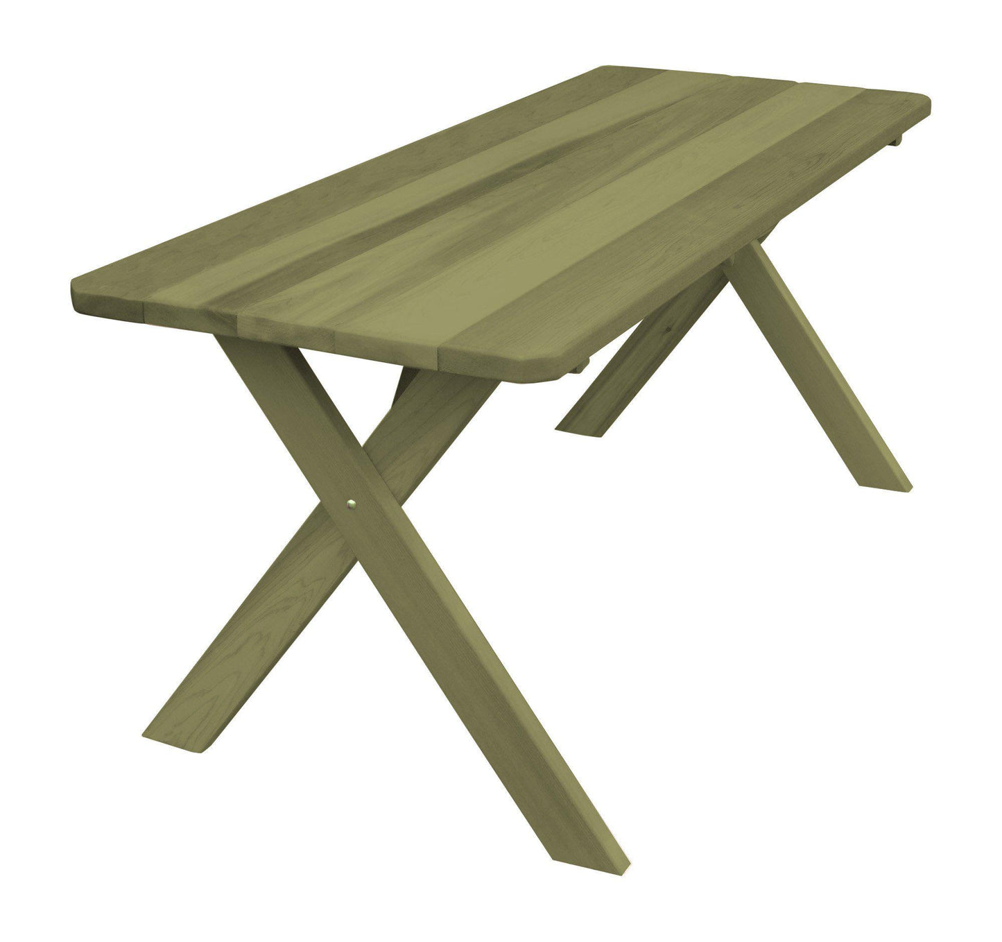 A&L FURNITURE CO. Western Red Cedar 70" Cross-leg Table Only - Specify for FREE 2" Umbrella Hole - LEAD TIME TO SHIP 4 WEEKS OR LESS