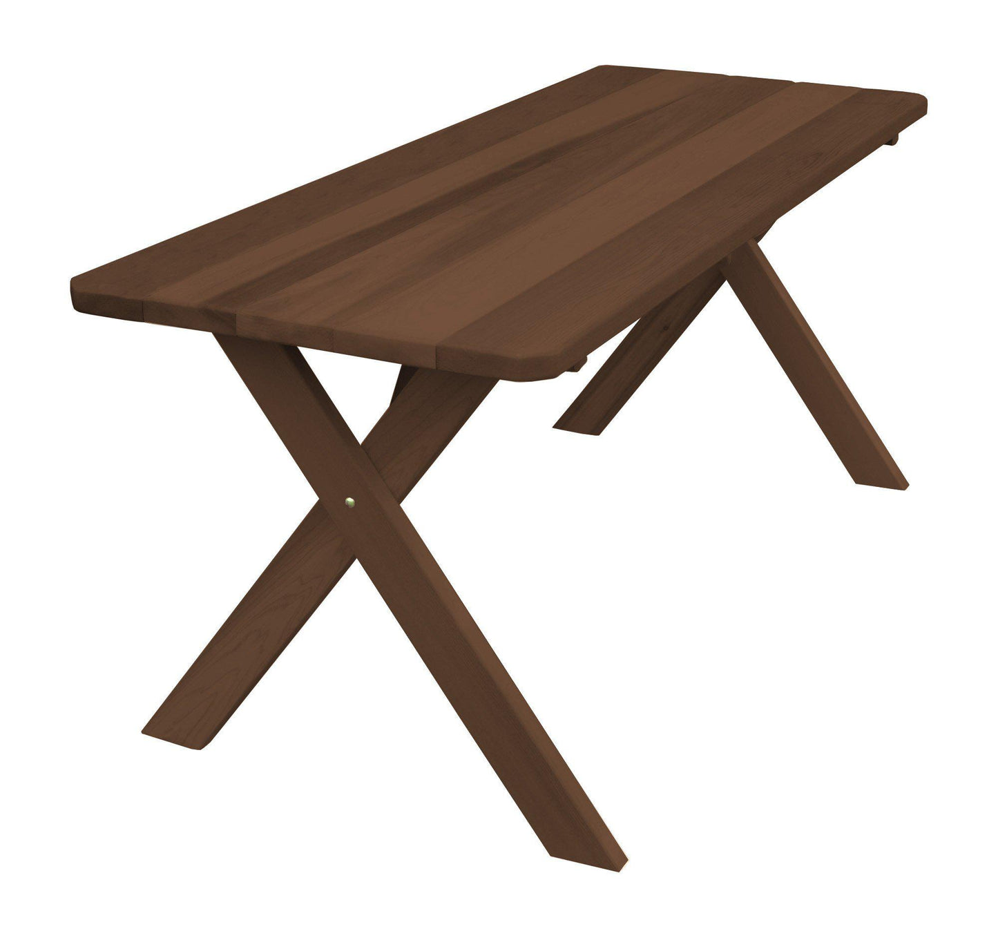 A&L FURNITURE CO.Western Red Cedar 94" Cross-leg Table Only - Specify for FREE 2" Umbrella Hole - LEAD TIME TO SHIP 2 WEEKS