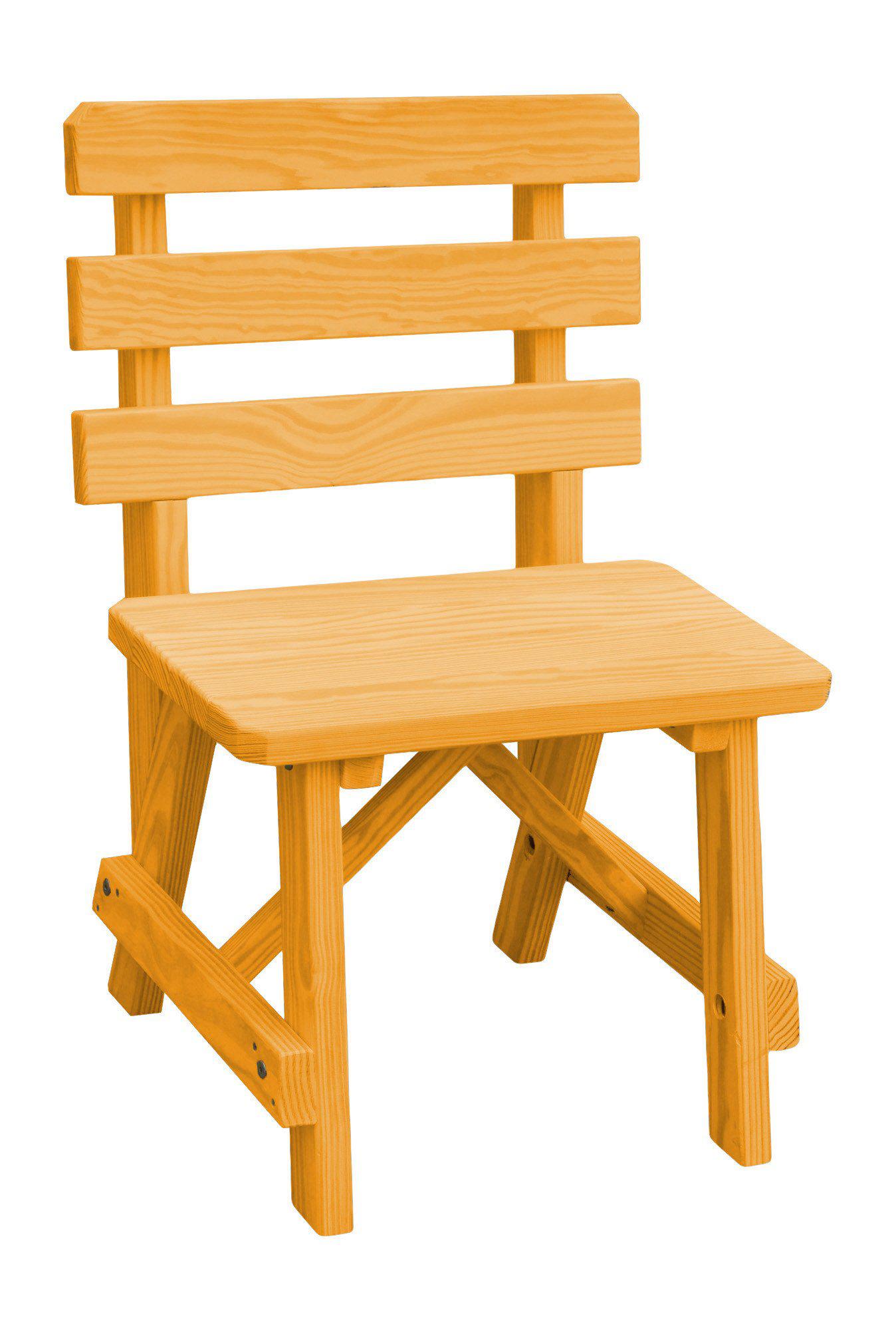 A&L Furniture Co. Yellow Pine 23" Traditional Backed Bench Only - LEAD TIME TO SHIP 10 BUSINESS DAYS