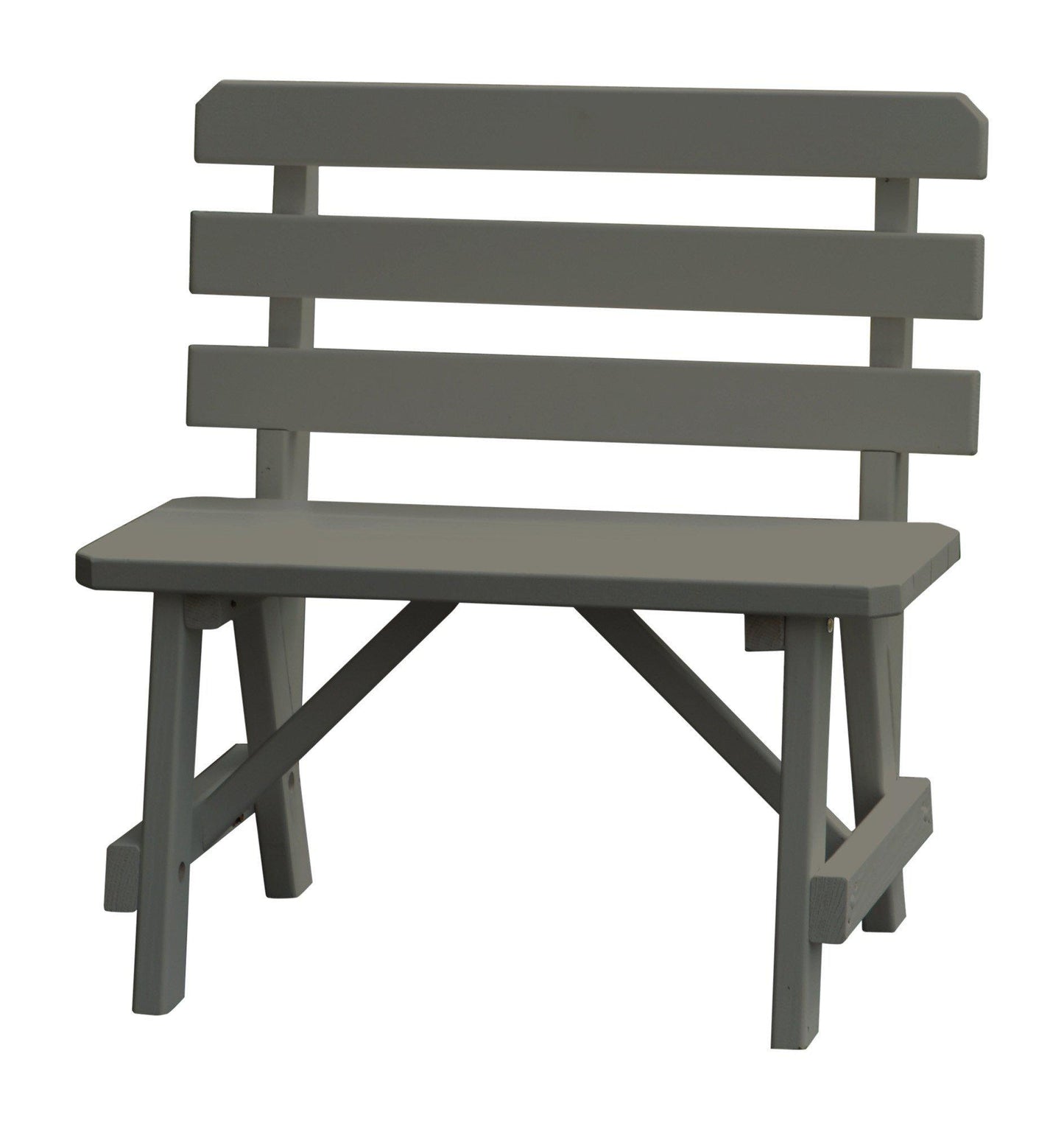 A&L Furniture Co. Yellow Pine 33" Traditional Backed Bench Only - LEAD TIME TO SHIP 10 BUSINESS DAYS