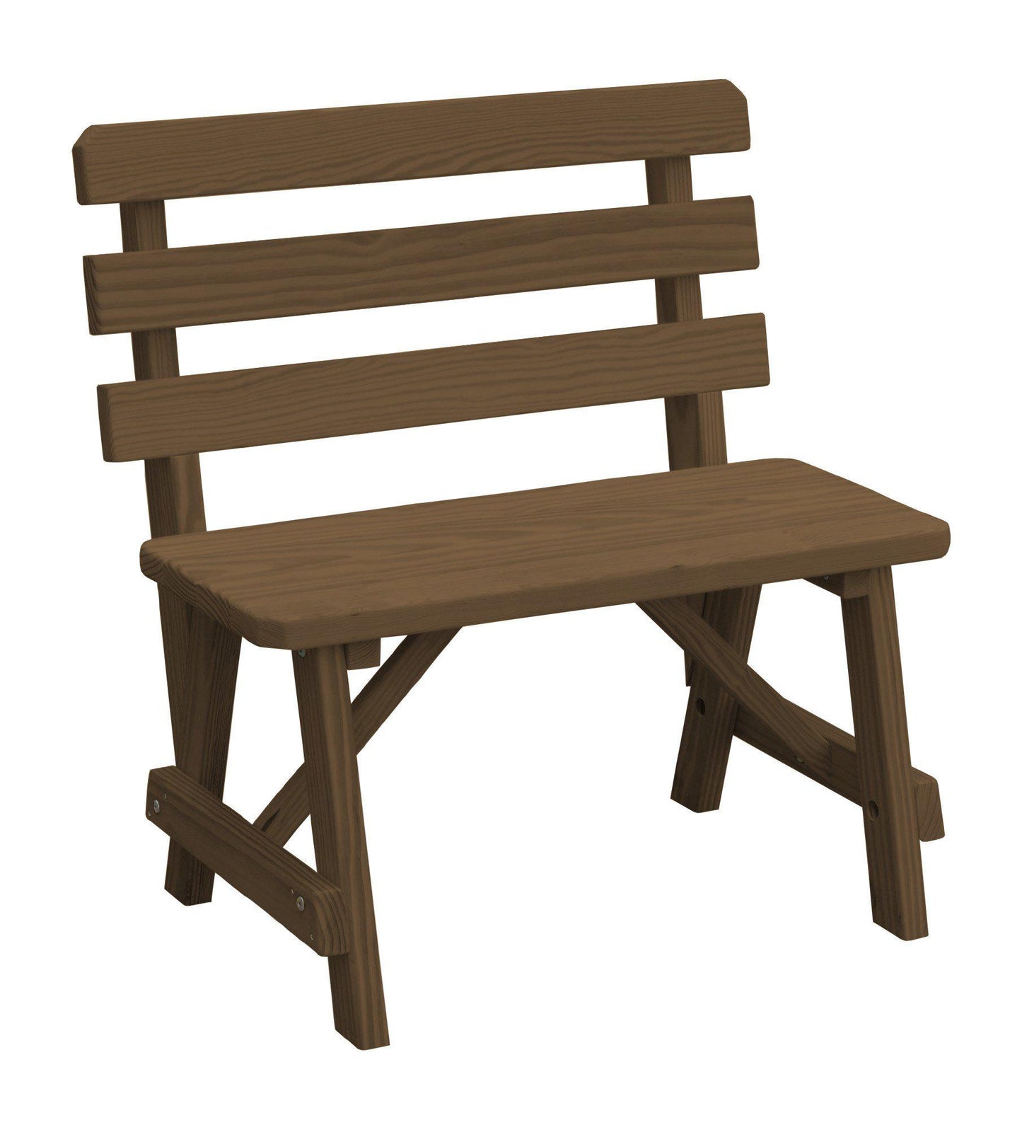 A&L Furniture Co. Yellow Pine 33" Traditional Backed Bench Only - LEAD TIME TO SHIP 10 BUSINESS DAYS