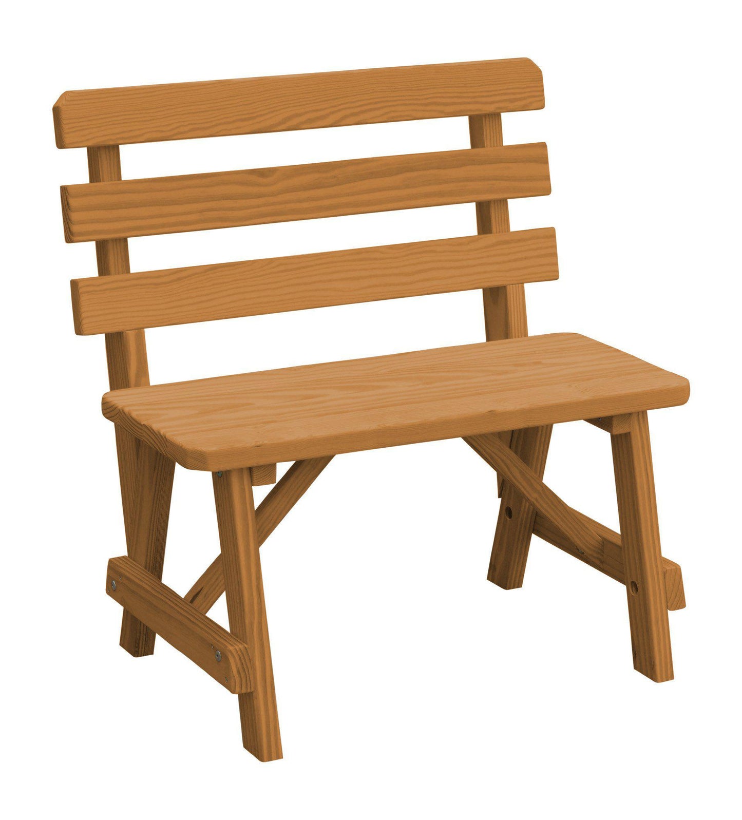 A&L Furniture Co. Yellow Pine 33" Traditional Backed Bench Only - LEAD TIME TO SHIP 10 BUSINESS DAYS