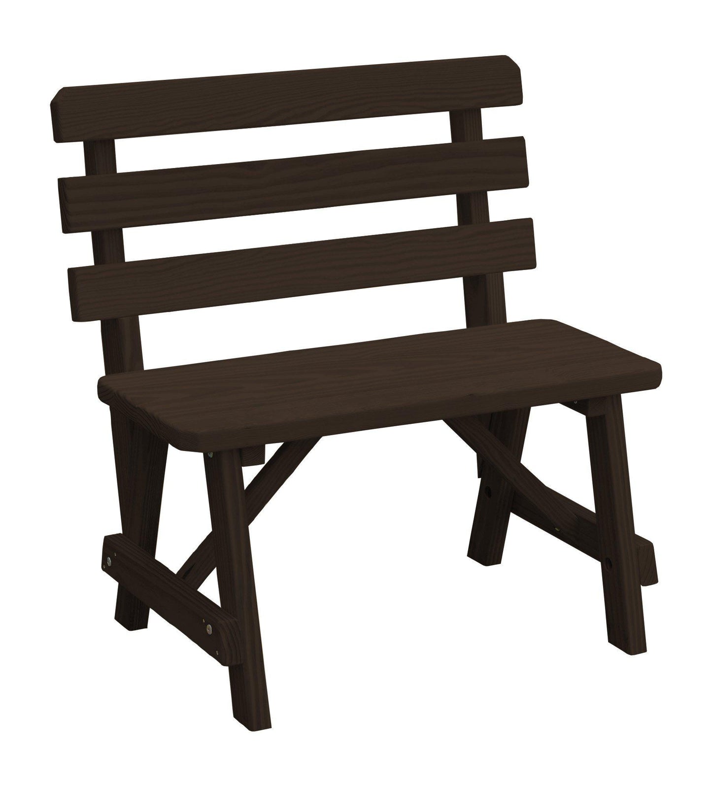 A&L Furniture Co. Yellow Pine 33" Traditional Backed Bench Only - LEAD TIME TO SHIP 10 BUSINESS DAYS