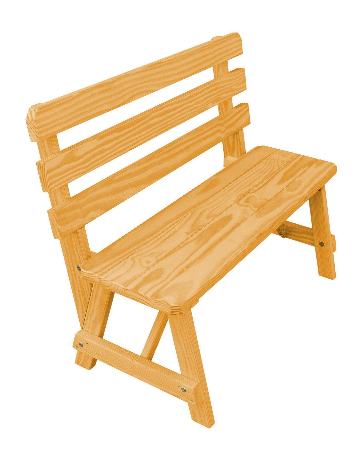 A&L Furniture Co. Yellow Pine 55" Traditional Backed Bench Only - LEAD TIME TO SHIP 10 BUSINESS DAYS