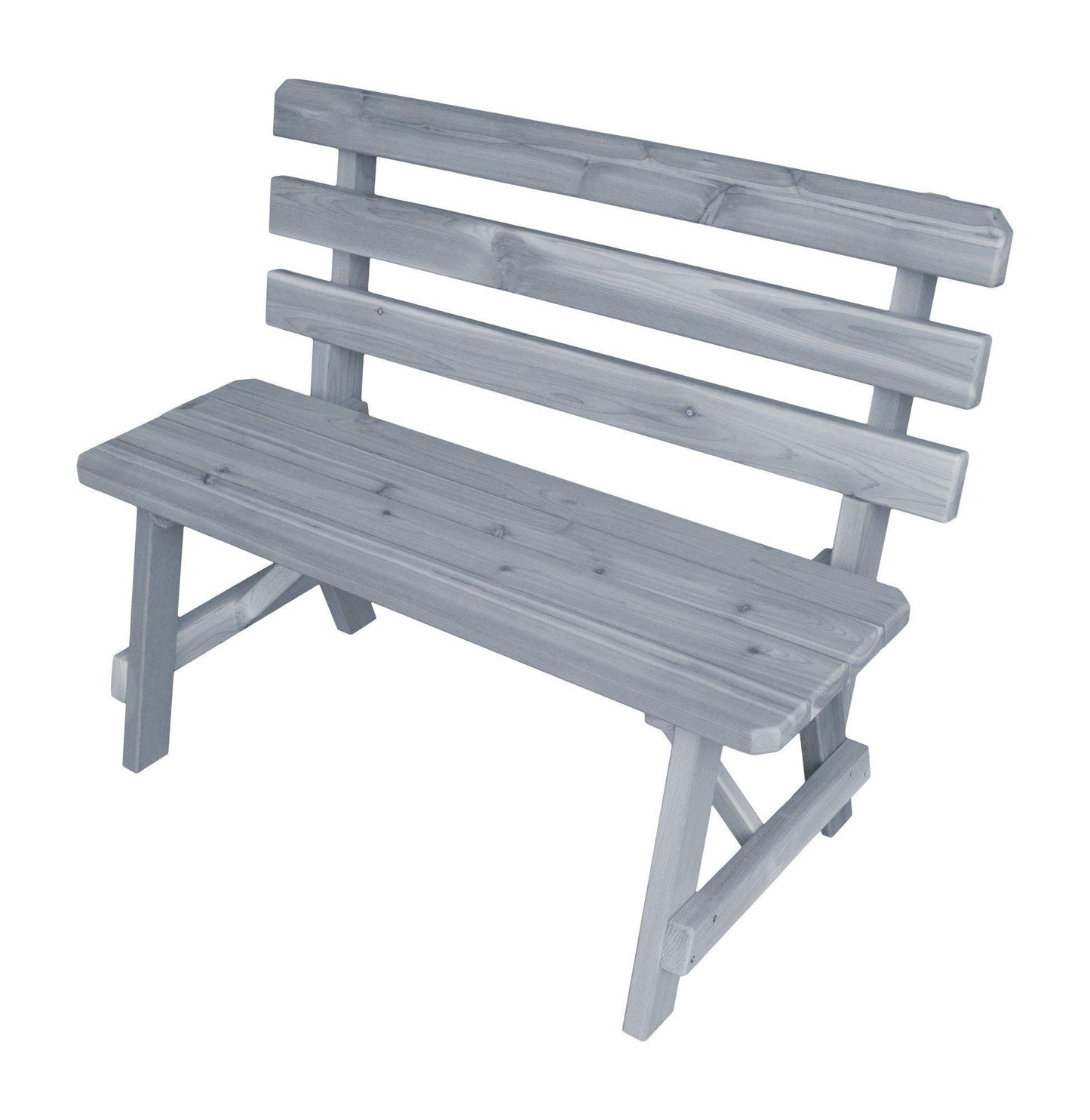 A&L FURNITURE CO. Western Red Cedar 33" Traditional Backed Bench Only - LEAD TIME TO SHIP 2 WEEKS