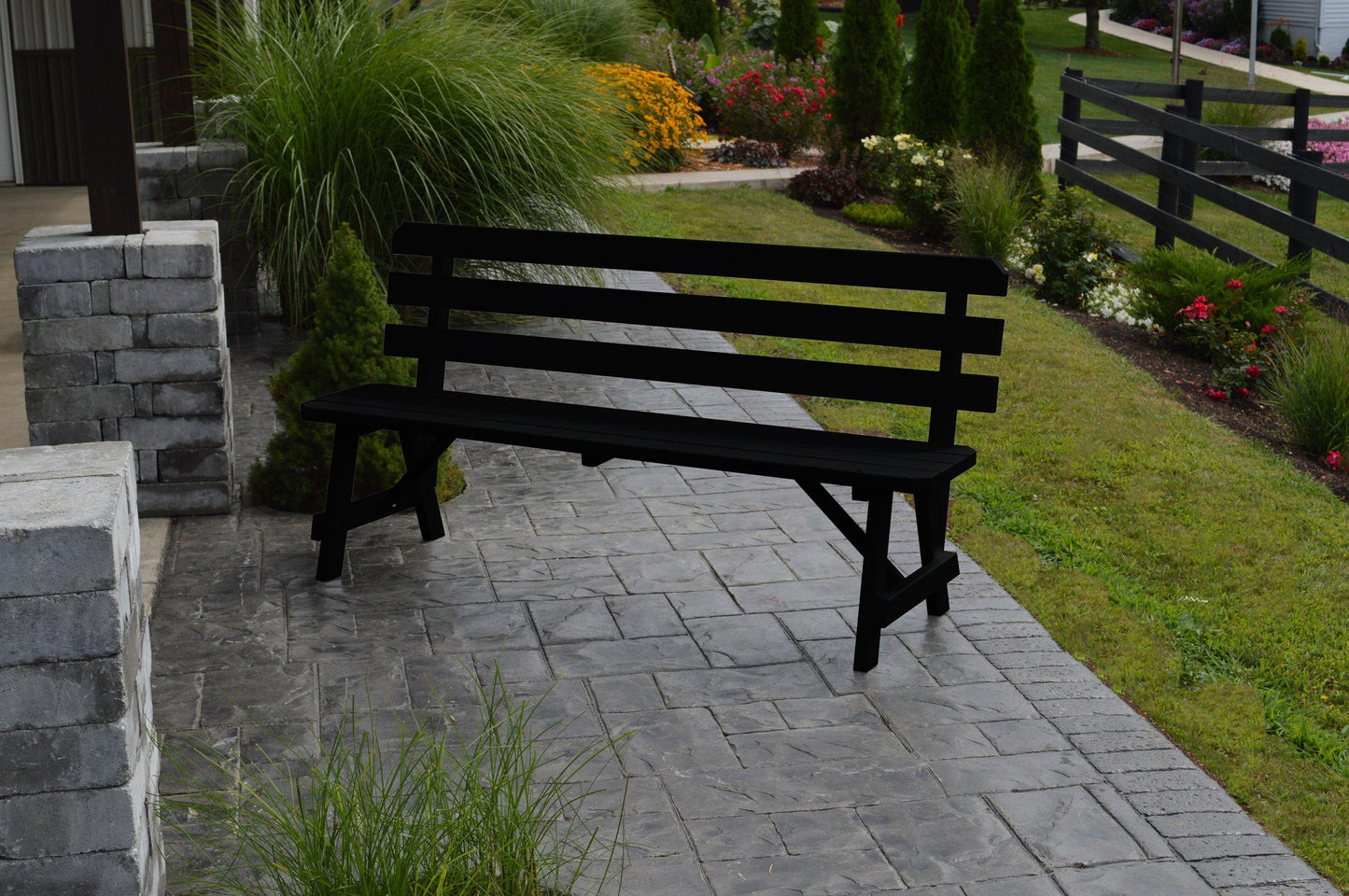 A&L Furniture Co. Yellow Pine 70" Traditional Backed Bench Only - LEAD TIME TO SHIP 10 BUSINESS DAYS