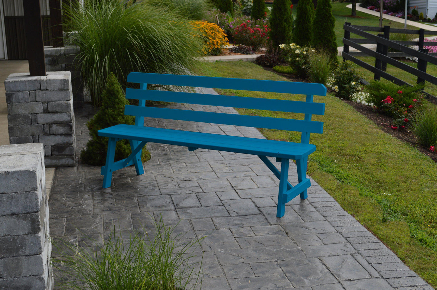 A&L Furniture Co. Yellow Pine 70" Traditional Backed Bench Only - LEAD TIME TO SHIP 10 BUSINESS DAYS