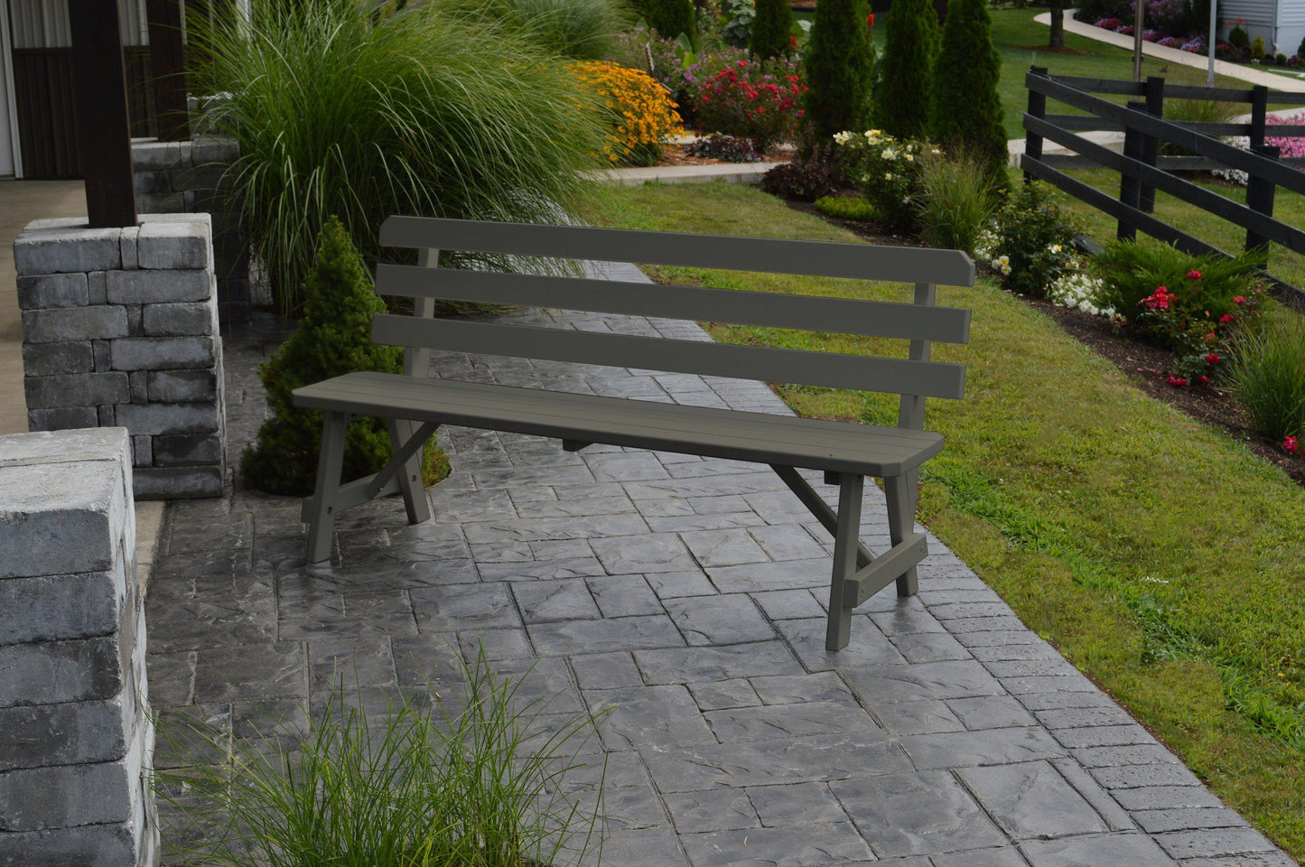 A&L Furniture Co. Yellow Pine 70" Traditional Backed Bench Only - LEAD TIME TO SHIP 10 BUSINESS DAYS