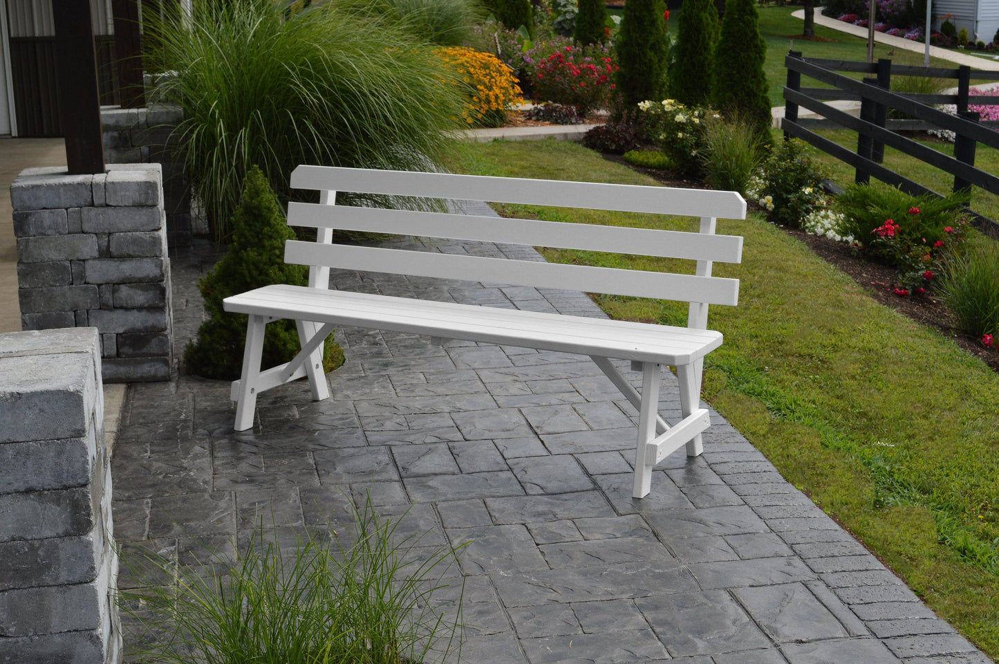 A&L Furniture Co. Yellow Pine 70" Traditional Backed Bench Only - LEAD TIME TO SHIP 10 BUSINESS DAYS