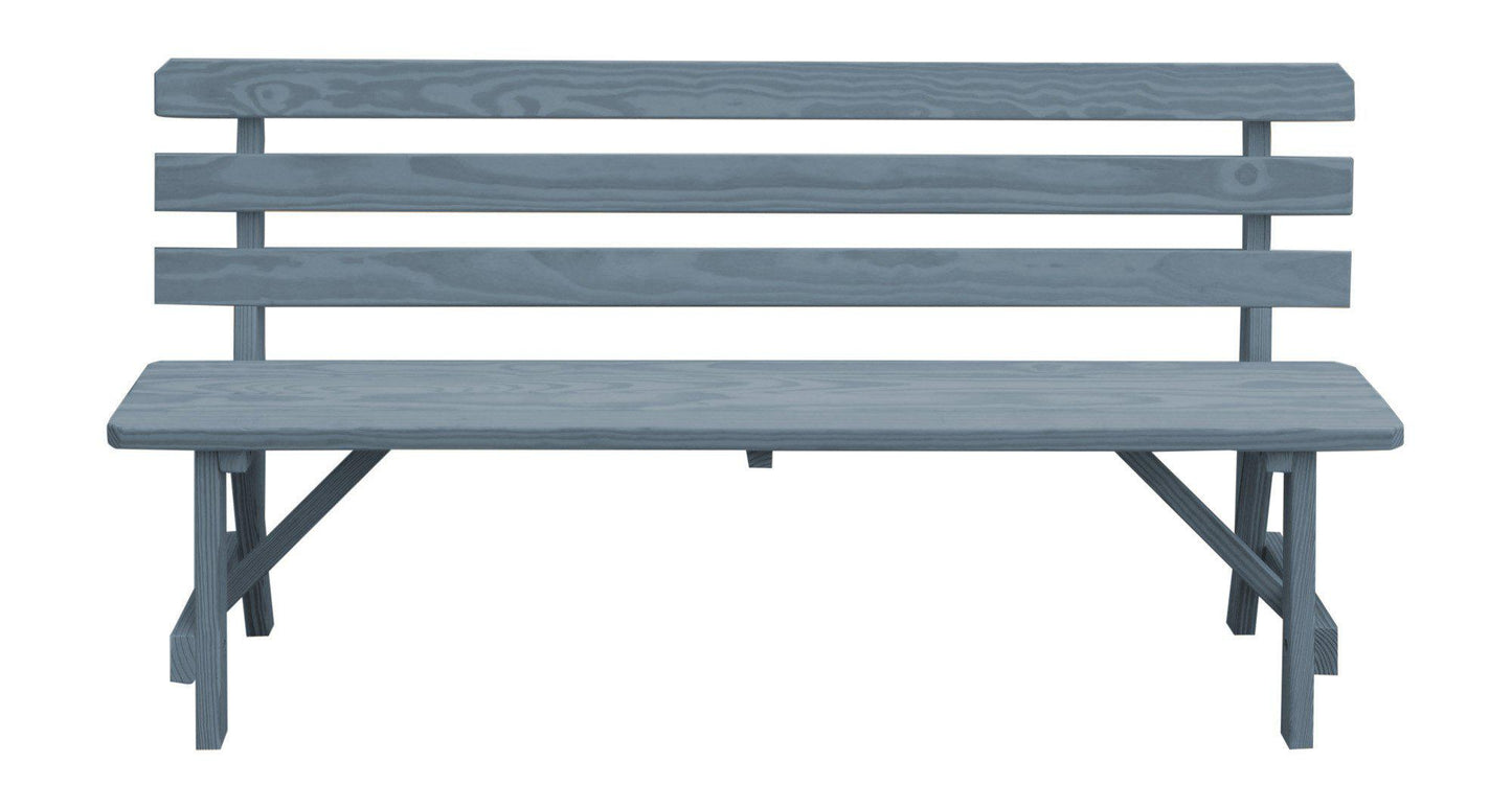 A&L Furniture Co. Yellow Pine 70" Traditional Backed Bench Only - LEAD TIME TO SHIP 10 BUSINESS DAYS