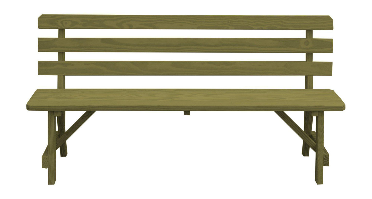 A&L Furniture Co. Yellow Pine 70" Traditional Backed Bench Only - LEAD TIME TO SHIP 10 BUSINESS DAYS