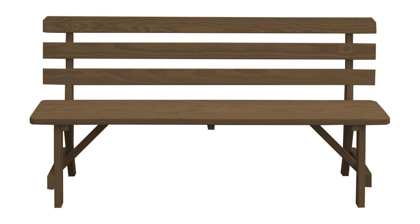 A&L Furniture Co. Yellow Pine 70" Traditional Backed Bench Only - LEAD TIME TO SHIP 10 BUSINESS DAYS