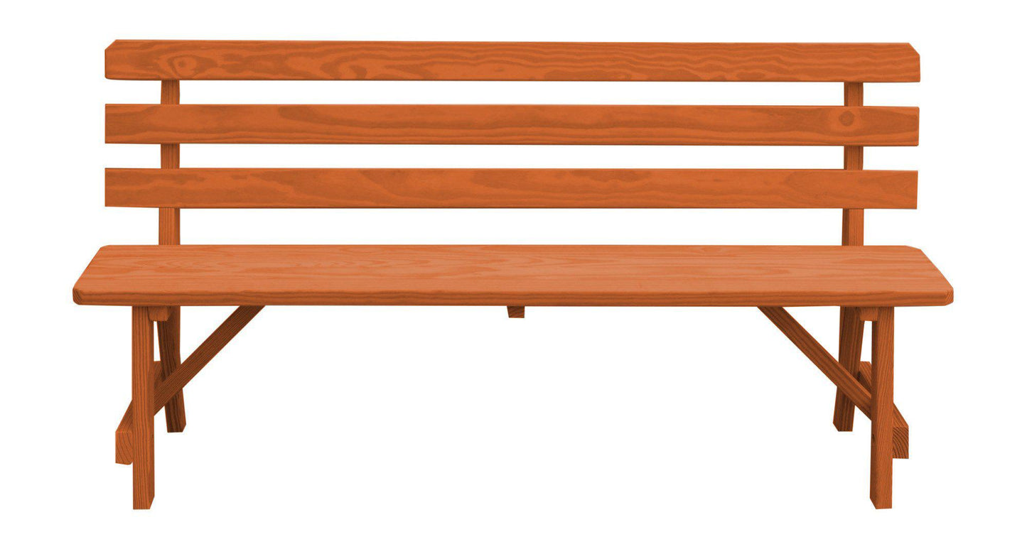 A&L Furniture Co. Yellow Pine 70" Traditional Backed Bench Only - LEAD TIME TO SHIP 10 BUSINESS DAYS