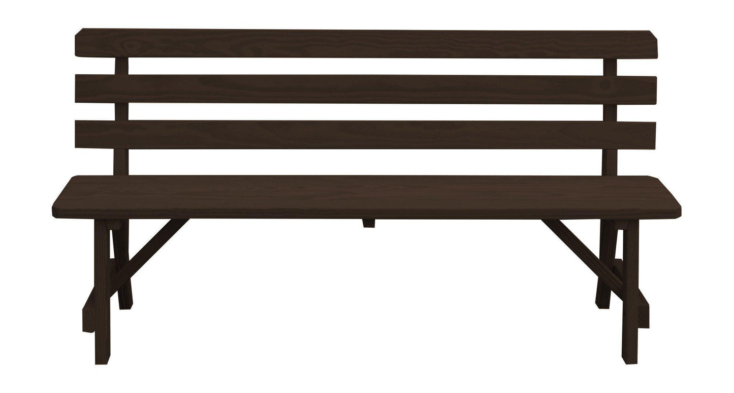 A&L Furniture Co. Yellow Pine 70" Traditional Backed Bench Only - LEAD TIME TO SHIP 10 BUSINESS DAYS