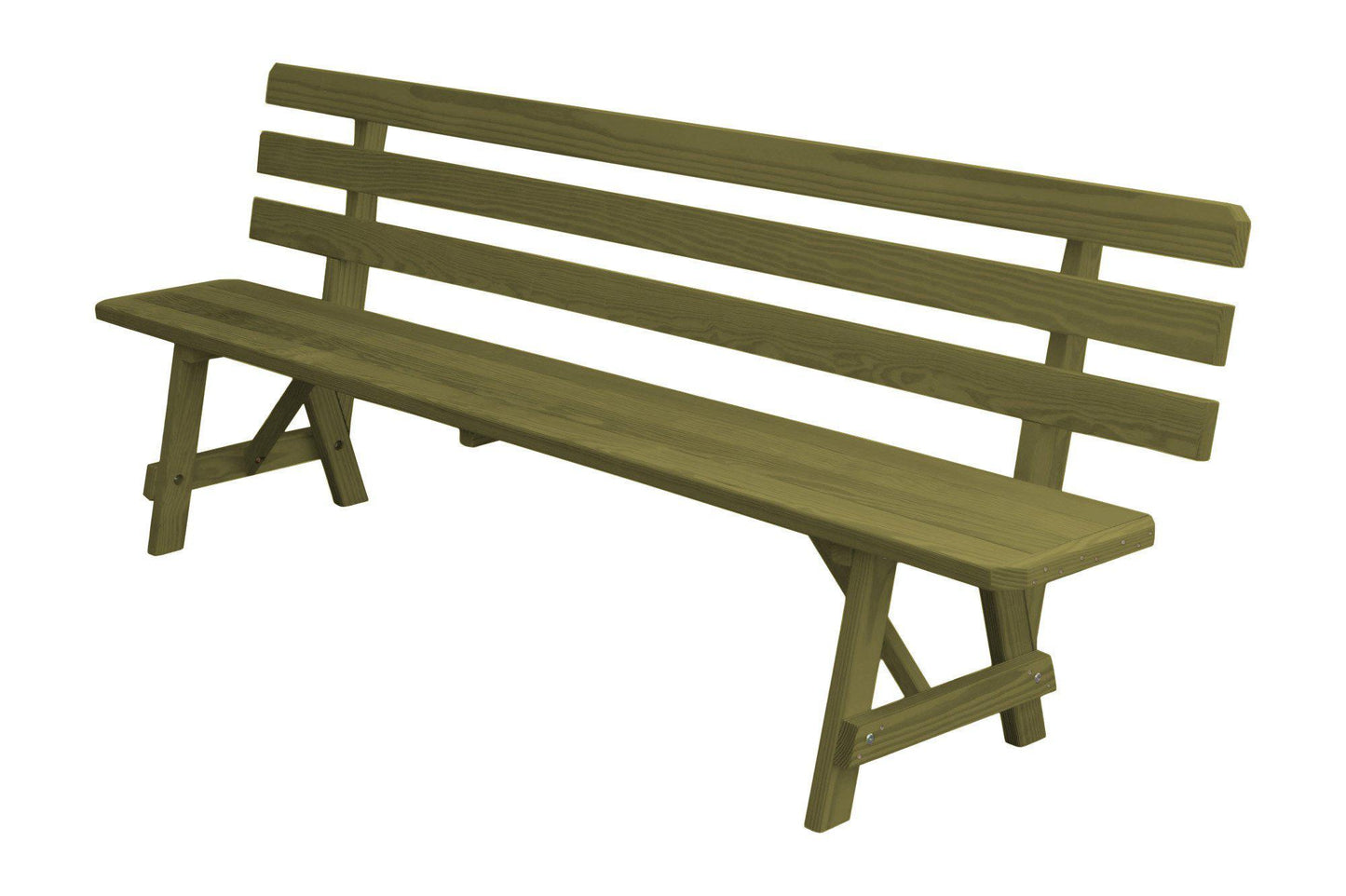 A&L Furniture Co. Yellow Pine 95" Traditional Backed Bench Only - LEAD TIME TO SHIP 10 BUSINESS DAYS