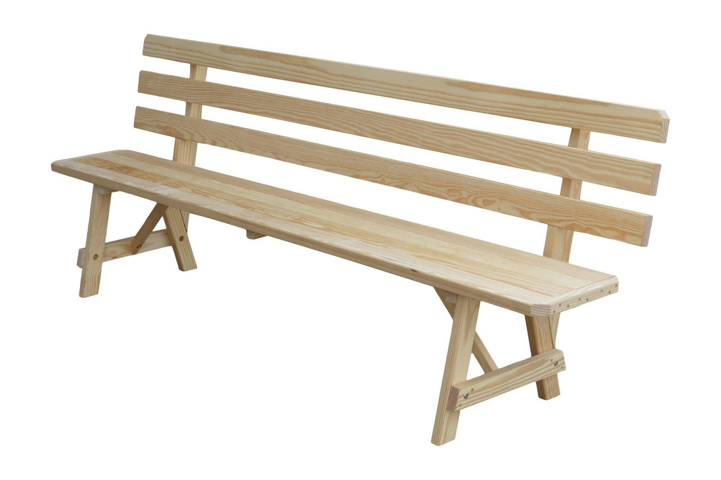 A&L Furniture Co. Yellow Pine 95" Traditional Backed Bench Only - LEAD TIME TO SHIP 10 BUSINESS DAYS
