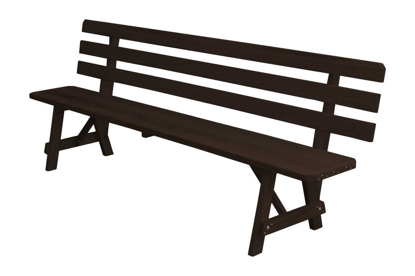 A&L Furniture Co. Yellow Pine 95" Traditional Backed Bench Only - LEAD TIME TO SHIP 10 BUSINESS DAYS