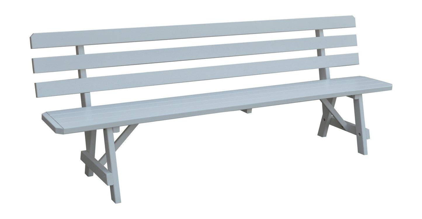 A&L Furniture Co. Yellow Pine 95" Traditional Backed Bench Only - LEAD TIME TO SHIP 10 BUSINESS DAYS