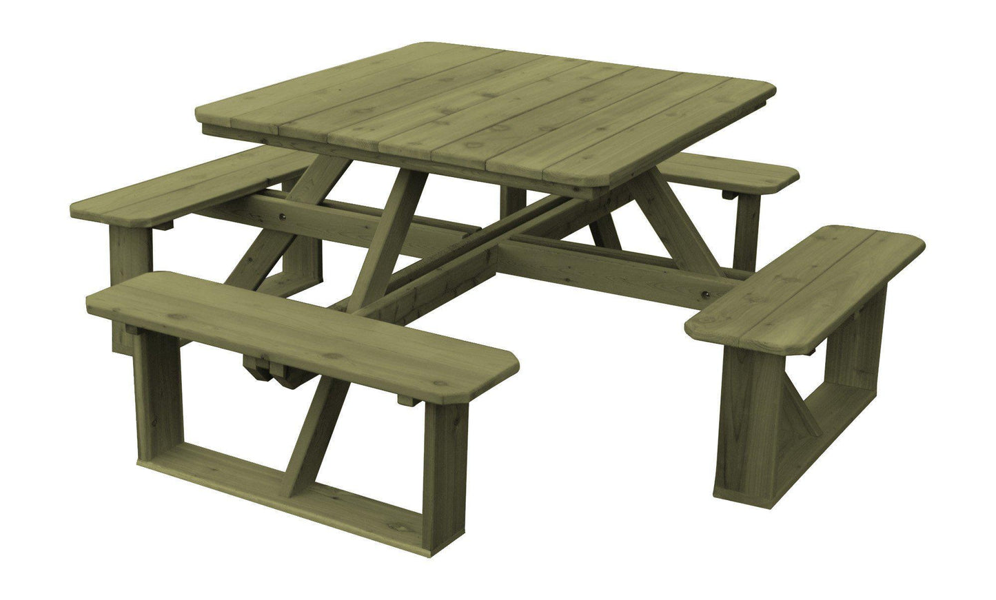 A&L FURNITURE CO. Western Red Cedar 44"  Square Walk-In Table- Specify for FREE 2" Umbrella Hole - LEAD TIME TO SHIP 2 WEEKS