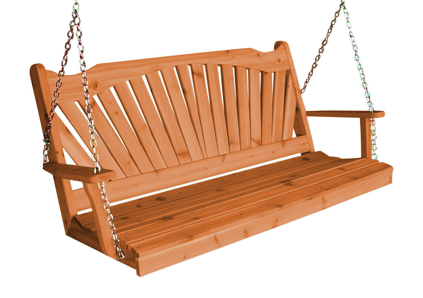 A&L FURNITURE CO. Western Red Cedar 6' Fanback Swing - LEAD TIME TO SHIP 2 WEEKS