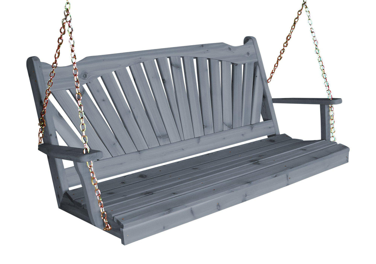 A&L FURNITURE CO. Western Red Cedar 4' Fanback Swing - LEAD TIME TO SHIP 4 WEEKS OR LESS