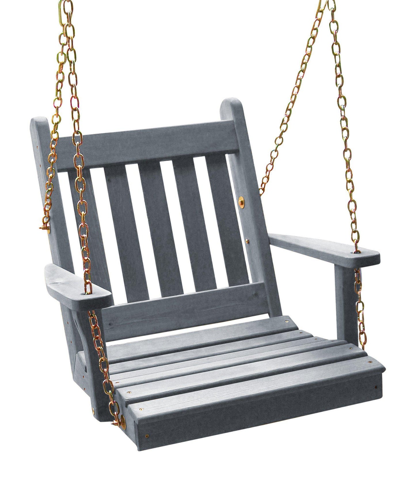 Regallion Outdoor Western Red Cedar 2' Traditional English Single Chair Swing - LEAD TIME TO SHIP 2 WEEKS