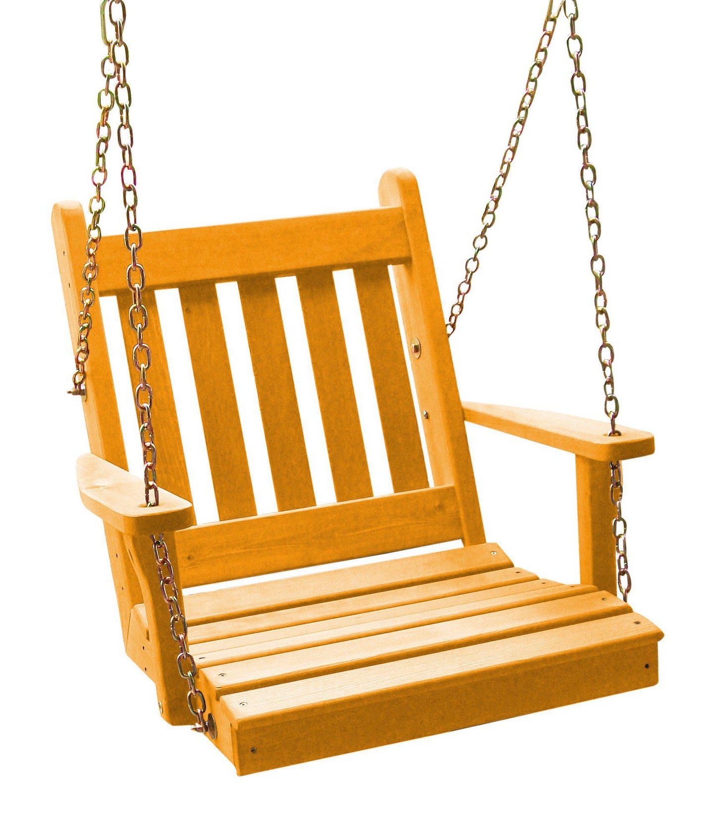 Regallion Outdoor Western Red Cedar 2' Traditional English Single Chair Swing - LEAD TIME TO SHIP 2 WEEKS