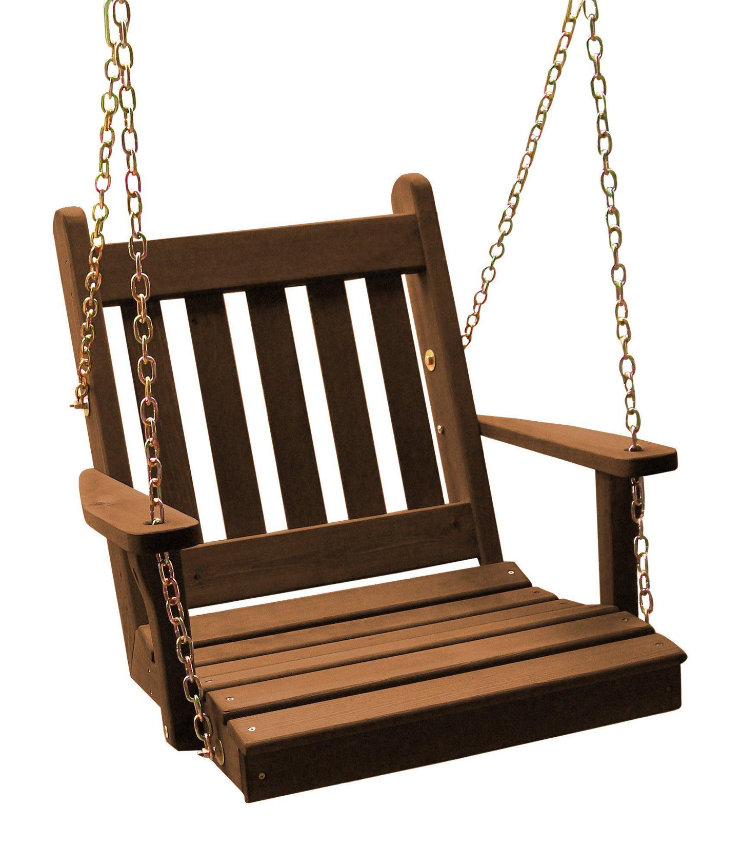 Regallion Outdoor Western Red Cedar 2' Traditional English Single Chair Swing - LEAD TIME TO SHIP 2 WEEKS