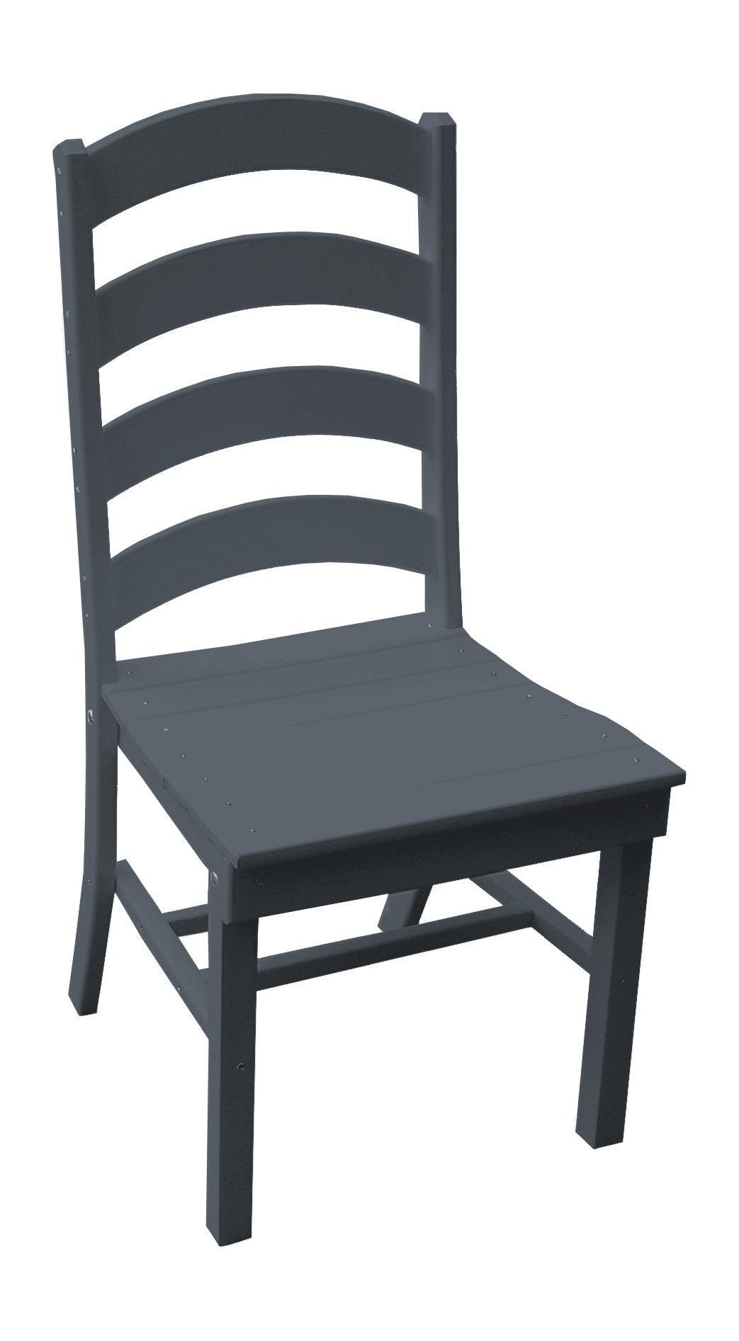 A&L Furniture Company Recycled Plastic Ladderback Dining Chair - Dark Gray