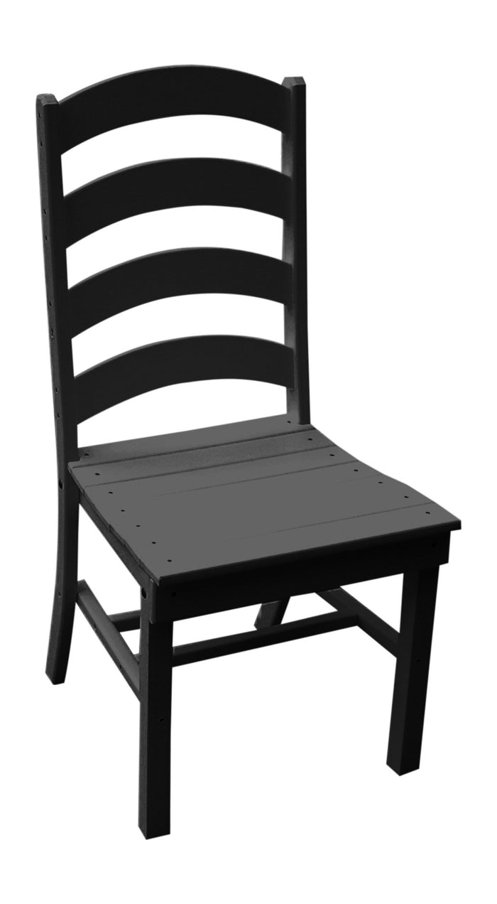 A&L Furniture Company Recycled Plastic Ladderback Dining Chair - Black