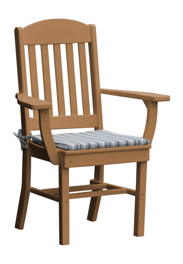 A&L Furniture Company Recycled Plastic Classic Dining Chair w/ Arms - Cedar