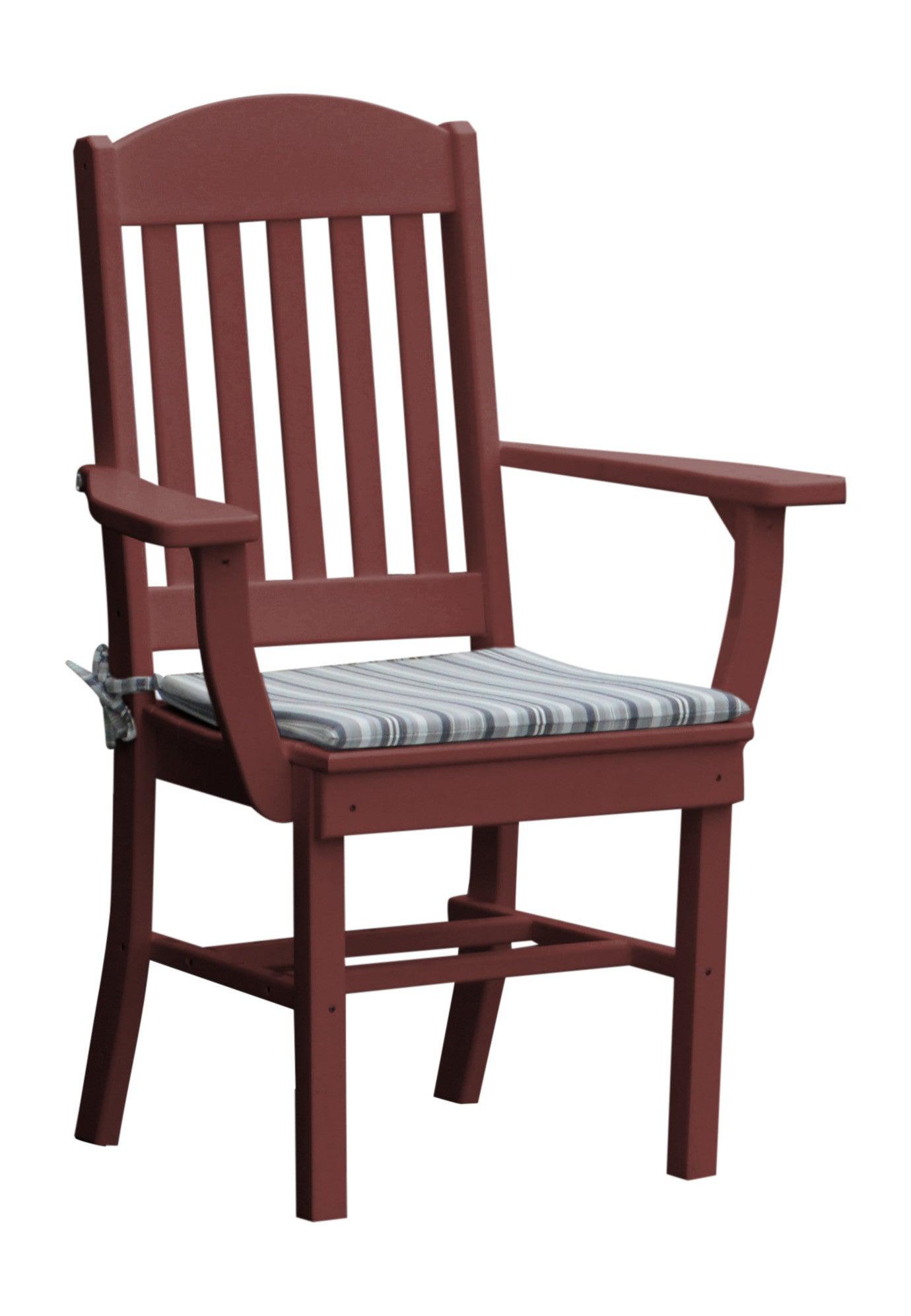 A&L Furniture Company Recycled Plastic Classic Dining Chair w/ Arms - Cherrywood