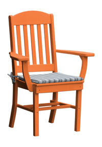 A&L Furniture Company Recycled Plastic Classic Dining Chair w/ Arms - Orange