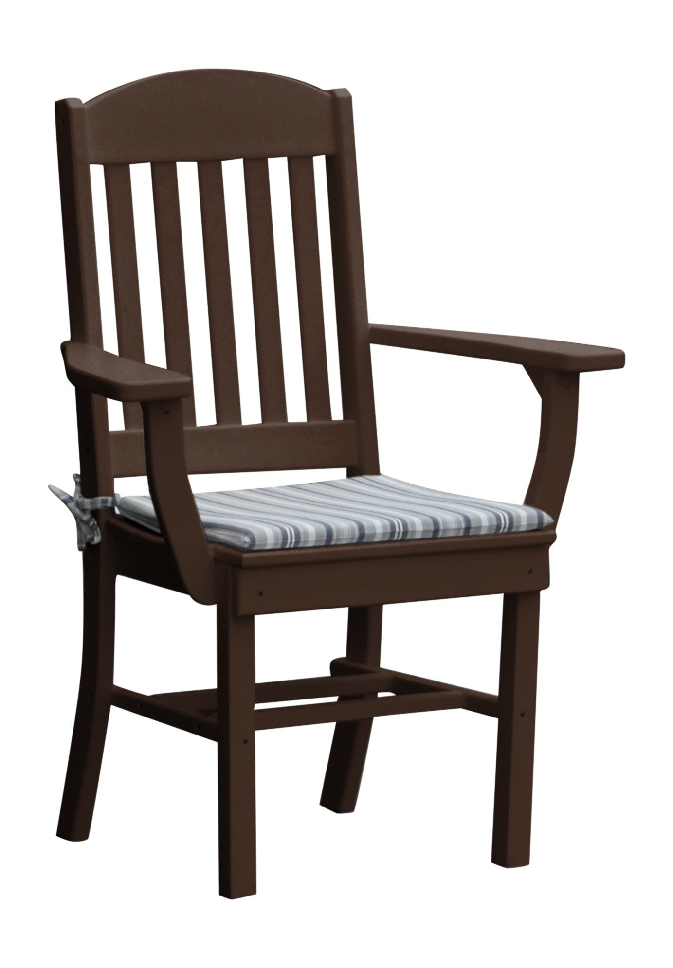 A&L Furniture Company Recycled Plastic Classic Dining Chair w/ Arms - Tudor Brown
