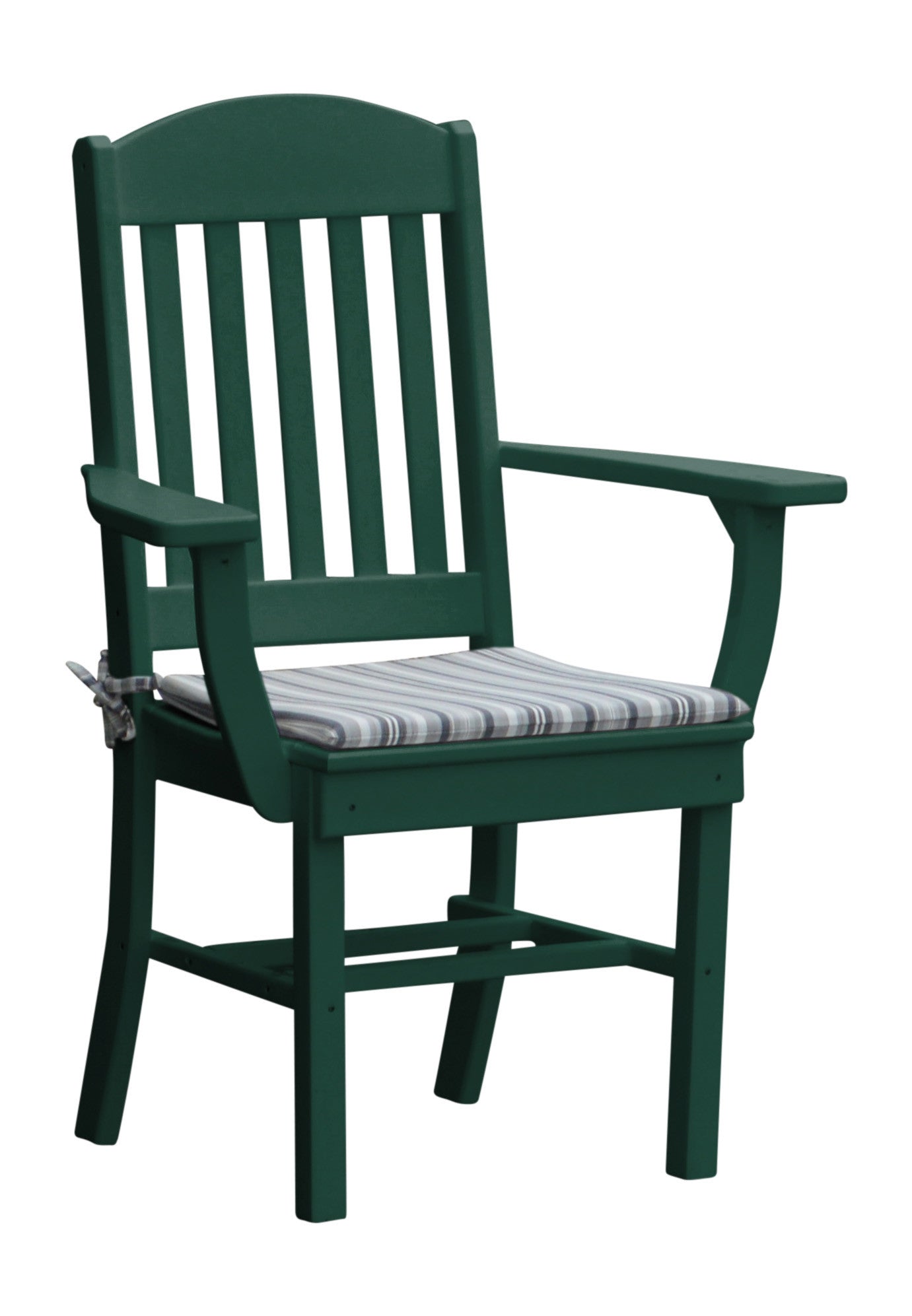 A&L Furniture Company Recycled Plastic Classic Dining Chair w/ Arms - Turf Green