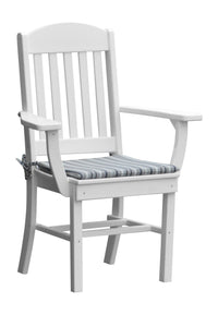 A&L Furniture Company Recycled Plastic Classic Dining Chair w/ Arms - White