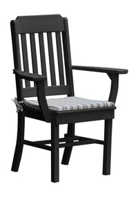 A&L Furniture Company Recycled Plastic Traditional Dining Chair w/ Arms - Black