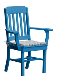 A&L Furniture Company Recycled Plastic Traditional Dining Chair w/ Arms - Blue