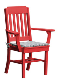 A&L Furniture Company Recycled Plastic Traditional Dining Chair w/ Arms - Bright Red