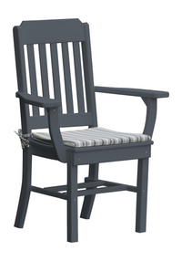 A&L Furniture Company Recycled Plastic Traditional Dining Chair w/ Arms - Dark Gray
