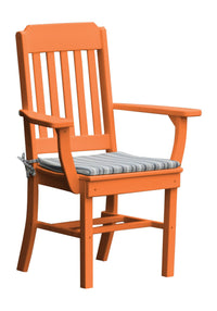 A&L Furniture Company Recycled Plastic Traditional Dining Chair w/ Arms - Orange