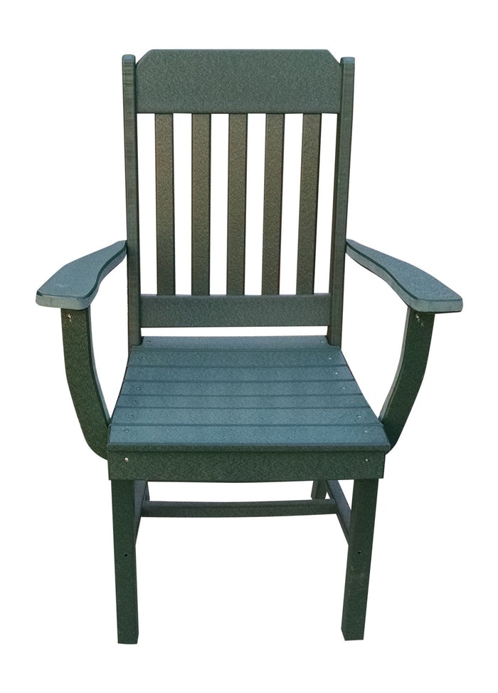 A&L Furniture Company Recycled Plastic Traditional Dining Chair w/ Arms - Turf Green