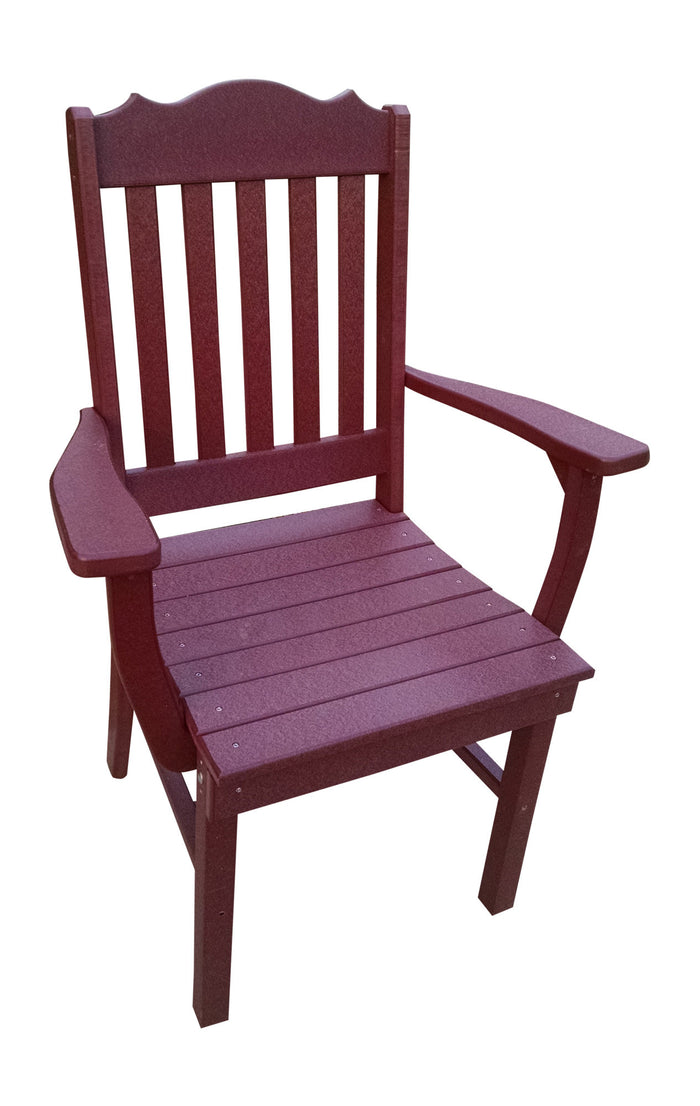 A&L Furniture Company Recycled Plastic Royal Dining Chair w/ Arms - Cherrywood