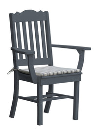 A&L Furniture Company Recycled Plastic Royal Dining Chair w/ Arms - Dark Gray