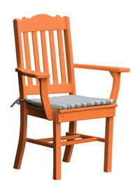 A&L Furniture Company Recycled Plastic Royal Dining Chair w/ Arms - Orange