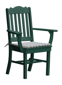 A&L Furniture Company Recycled Plastic Royal Dining Chair w/ Arms - Turf Green